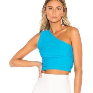 NEW Superdown Cassandra aqua blue crop top Small